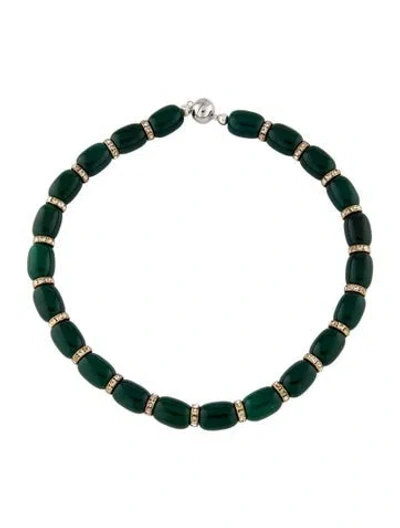 Pre-owned Julietta Donna Resin & Crystal Bead Necklace, 18" In Multi