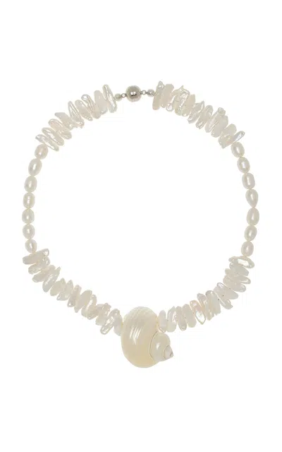 Julietta Elba Pearl Shell Necklace In White