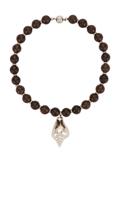 Julietta Eos Necklace In Brown & Silver
