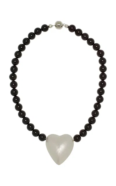 Julietta Exclusive Garnet Beaded Pendant Necklace In Brown