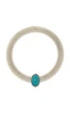 Julietta Exclusive Opyum Turquoise Rhodium-plated Necklace In Silver
