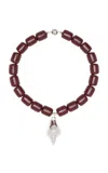 Julietta Exclusive Ponza Beaded Shell Necklace In Burgundy