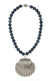 Julietta Exclusive Rhodium-plated Beaded Pendant Necklace In Blue