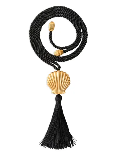 Julietta Éze Shell Tassel Necklace In Black