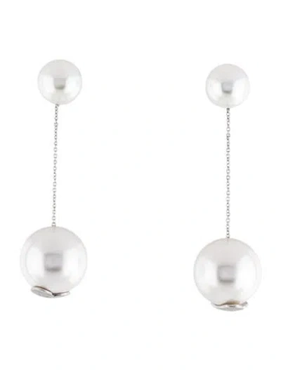 Pre-owned Julietta Faux Pearl Drop Earrings In Multicolor