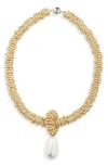 Julietta Gold-tone Faux Pearl And Swarovski Crystal Necklace In Gold