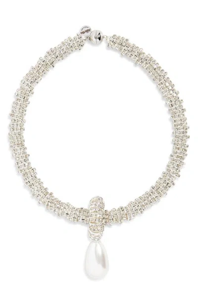 Julietta Silver-tone Faux Pearl And Swarovski Crystal Necklace