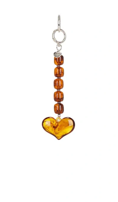 Julietta Heart Bag Charm In Tortoise