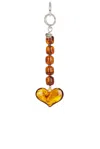 Julietta Heart Bag Charm In Tortoise