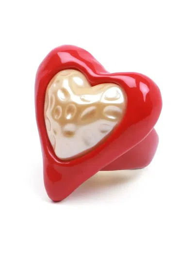Julietta Heart-shaped Resin Ring In Red