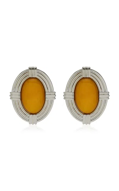 Julietta Hera Rhodium-plated Citrine Earrings In Gold