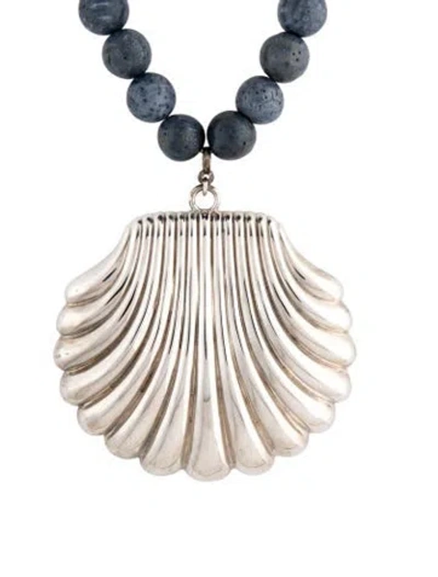 Pre-owned Julietta Holbox Beaded Pendant Necklace, 18" In Multicolor