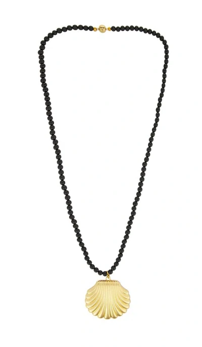 Julietta Holbox Linea Necklace In Black & Gold