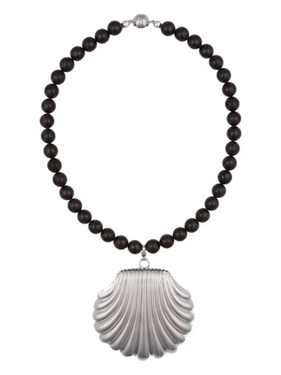 Julietta Holbox Shell-pendant Necklace In Black