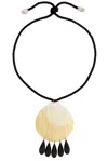 Julietta Iris Necklace In Black & Pearl
