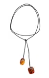 Julietta Jamie Resin Cord Necklace In Brown
