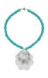Julietta Leone Beaded Pendant Necklace In Blue