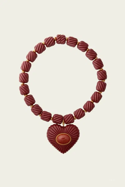 Julietta Lira Necklace In Burgundy