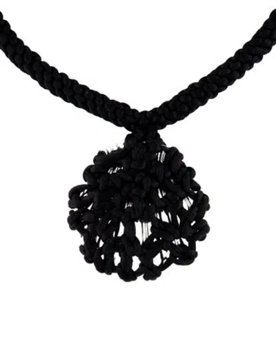 Pre-owned Julietta Macrame Cord Shelf Necklace, 19" In Multicolor