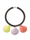 Julietta Mare Shell-pendant Beaded Necklace In Multi