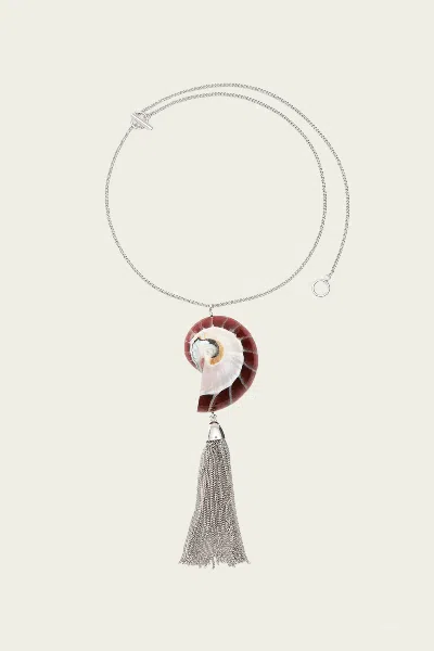 Julietta Melia Necklace In Brown Silver In Multi