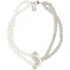 Julietta Minetta Freshwater Pearl & Rondelle Collar Necklace In Pearl
