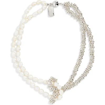 Julietta Minetta Freshwater Pearl & Rondelle Collar Necklace