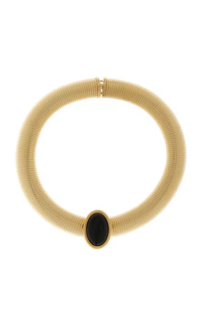 Julietta Opyum 14k Yellow Gold Onyx Necklace In Gold
