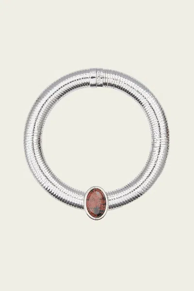 Julietta Opyum Necklace In Silver Brown