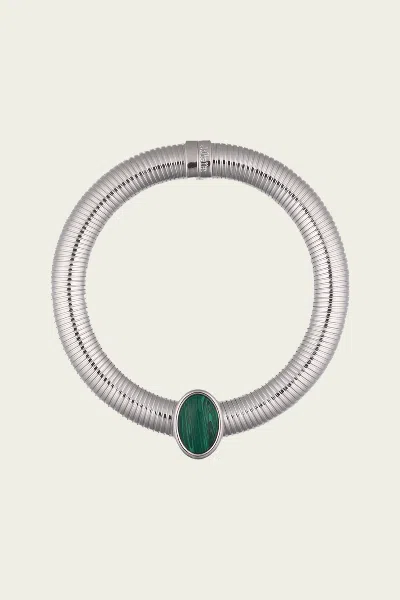 Julietta Opyum Necklace In Silver Green