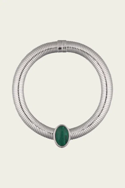 Julietta Opyum Necklace In Silver Green In Red