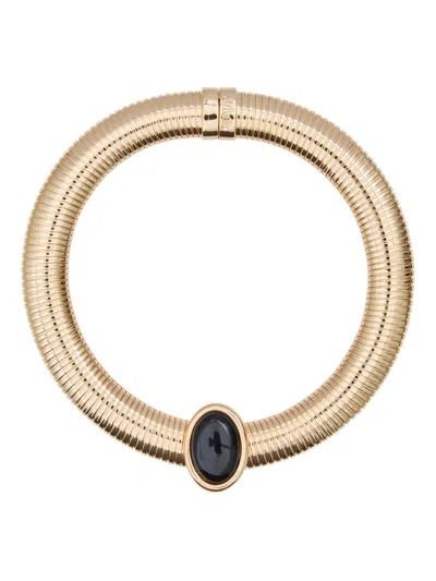 Julietta Opyum Oval-detail Necklace In Gold