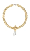 Shop Julietta Pearl Drop Gold Necklace In 金色