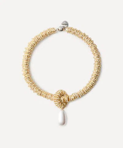 Julietta Pearl Drop Necklace In Gold