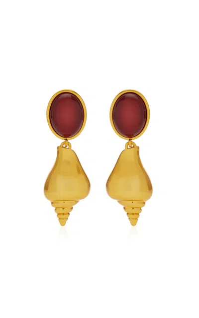 Julietta Ponza 24k Gold-plated Red Carnelian Earrings