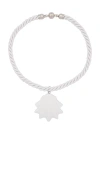 Julietta Shell Cord Necklace In White