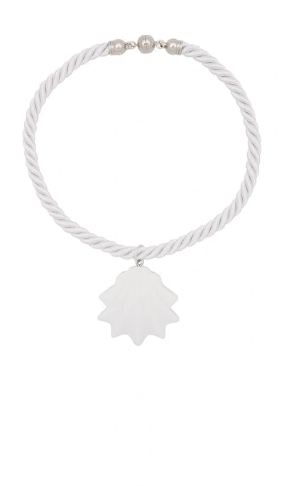 Julietta Shell Cord Necklace In White