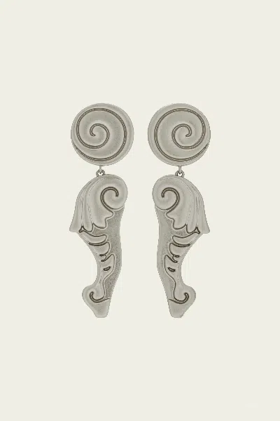 Julietta Sirena Earrings In Silver In White