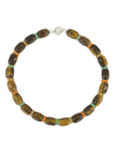 Julietta Tiger Eye-stone Necklace In Brown