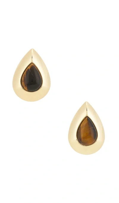 Julietta Vale Earrings In Gold & Brown