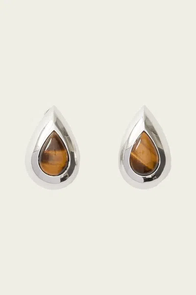 Julietta Vale Earrings In Silver Brown