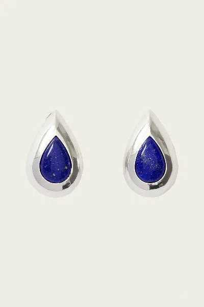 Julietta Vale Earrings In Silver Navy