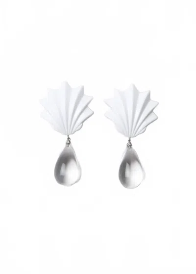 Julietta Women's Isola Bella Earrings In Silver/ White