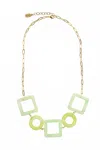 Julio Jewelry Portrait Necklace In Green In Green