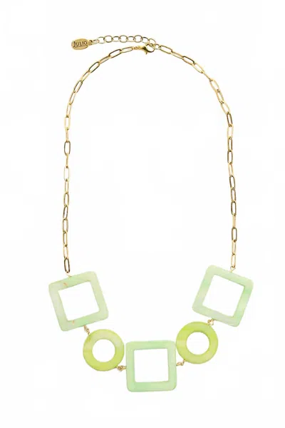 Julio Jewelry Portrait Necklace In Green