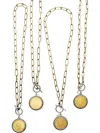 Julio Jewelry Women's Uppercase Initial Disk Necklace - Letter T In Gold
