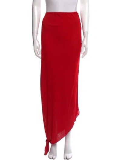 Pre-owned Julio Vintage Midi Length Skirt In Red