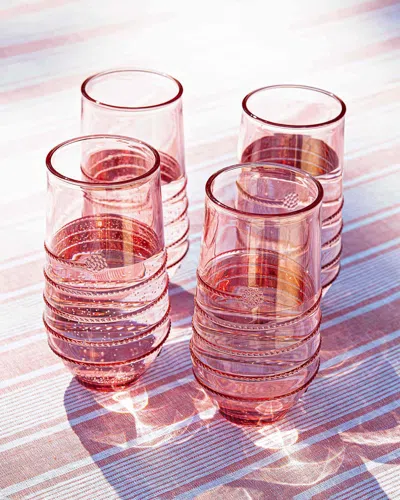 Juliska Amalia Acrylic Large Tumblers, Set Of 4 In Red