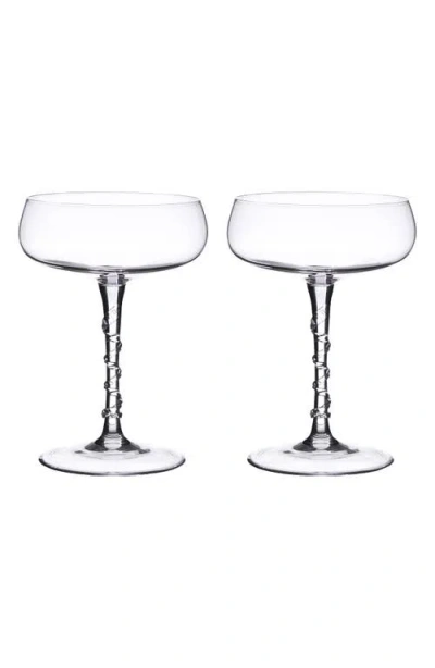 Juliska Set Of Two Amalia Champagne Coupes In Clear