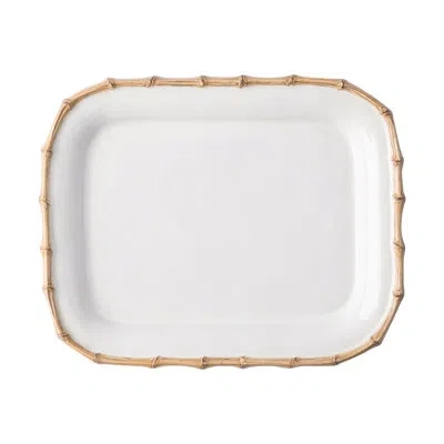Juliska Bamboo 12" Platter - White/natural In White;tan